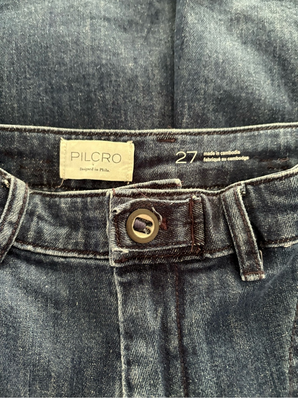 Pilcro Wide Leg Jeans in Dark Blue Denim